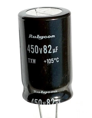 82uF 450V, Rubycon (JAPAN) TXW, 105C Radial Electrolytic Capacitor – ref:467