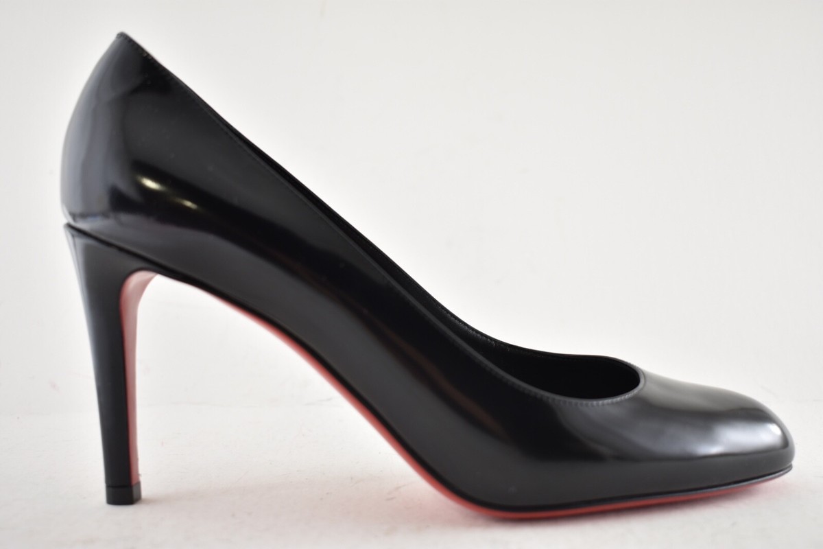 Christian Louboutin Pumppie 85 Black Leather Round Toe Classic