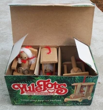 Vtg Lot of 2 Boxes of IOB 1981 CMA Inc. Yule Tots Handcrafted Wooden Ornaments