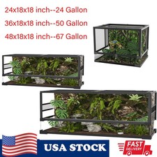 Reptile Glass Terrarium w/ Top Side Screen Ventilation Reptile Terrarium