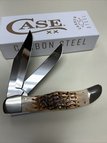 CASE XX #30093 AMBER BONE PEACH SEED JIG LARGE FOLDING HUNTER CS W/SHEATH CS - Bild 2 von 6