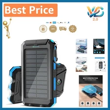 Outdoor Solar Power Bank 38800mAh Waterproof USB-C Flashlights for Camping an...