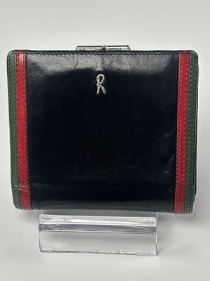 Roberta Leather Bifold Wallet Italy Black, Red, Green.