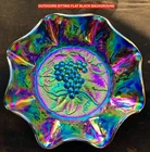 IMPERIAL “HEAVY GRAPE” PURPLE CARNIVAL GLASS 10 ¼” BOWL – EXCEPTIONAL COLOR!!!!