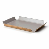 Continenta Rutschfestes Tablett Serviertablett Taupe Metallic 41 X 29.5 Cm