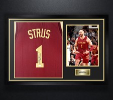 Max Strus Signed Cleveland Cavaliers Jersey Framed JSA COA Auto Display