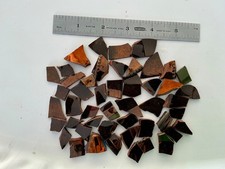 Broken China Mosaic Tiles Copper Metallic Tones 50 Pieces
