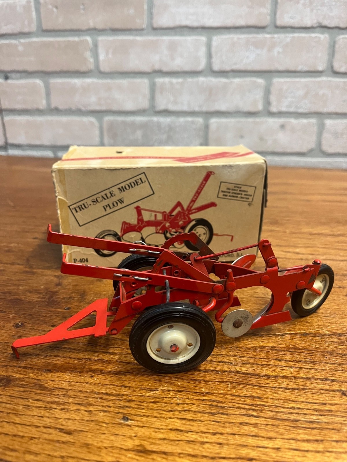 Vintage 1950s Carter TRU-SCALE Steel Plow Diecast Toy 1:16 Scale w/ Original Box
