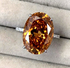 Amazing 5.60 Ct Certified Champagne Diamond Ring, Wedding Gift-Free Studs