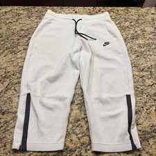 Nike Sportswear Tech Fleece Cropped Sweatpants Oatmeal Heather Grey Womens M