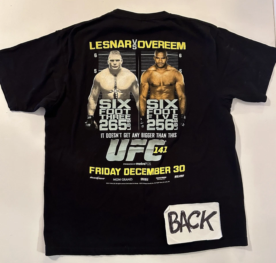 Camiseta UFC 141 Brock Lesnar Vs Alistair Overeem MMA Talla Grande Foto 3 de 4