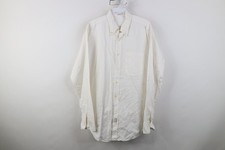 Vtg 70s Streetwear Mens XL Cotton Oxford Collared Button Down Shirt White USA