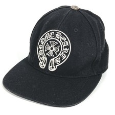 CHROME HEARTS logo horseshoe hat cap baseball cap cotton Black/White