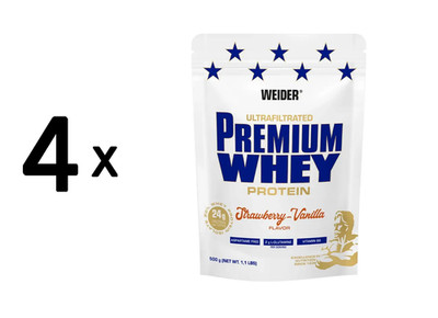 4 x Weider Premium Whey (500g) Strawberry-Vanilla (60,00 EUR/kg)