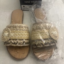 Nine West WOMENS POLAND COLOR LIGHT NATURAL/CREAM SLIP - ON DRESS SHOES Size 9M