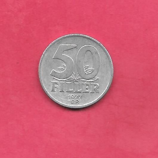 HUNGARY KM574 1977 50 FILLER VF VERY FINE NICE OLD VINTAGE COIN