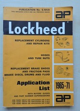 Lockheed Brake & Clutch Parts Catalogue Application List 1965-71 S101/9 Jag MG
