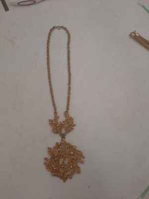 Vtg 1971 Napier ''Sea Fern'' Gold Tone Necklace Designed by Eugene Bertolli