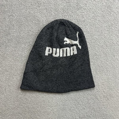 PUMA Herren Mütze Beanie Wintermütze Strickmütze Retro Logo 31100 Grau