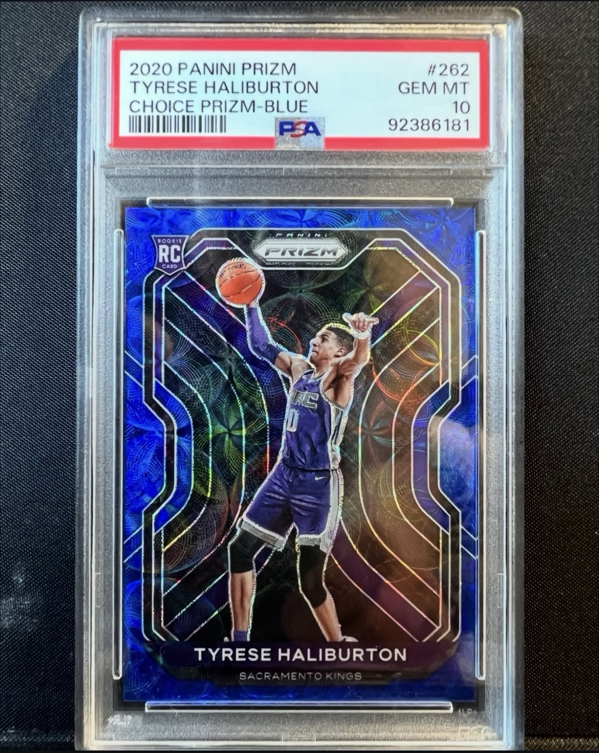 2020-21 Panini Prizm Tyrese Haliburton #262 Choice Blue /49 PSA 10 *Pop 1*