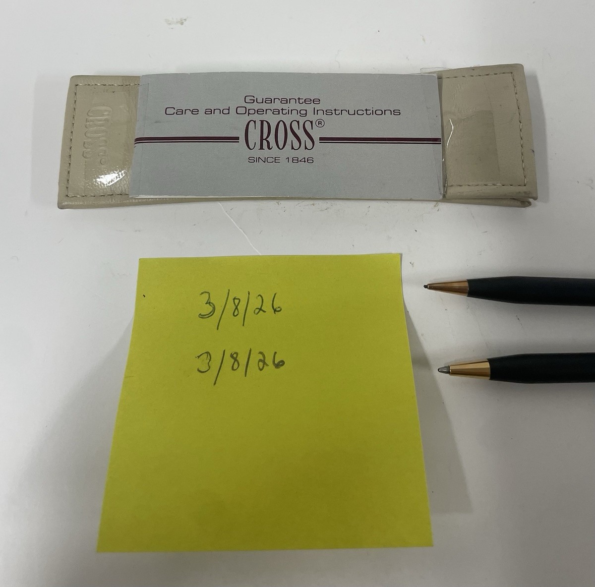 Slim Cross Pen & Pencil Set 2541 Vintage Classic Black Gold Leaf