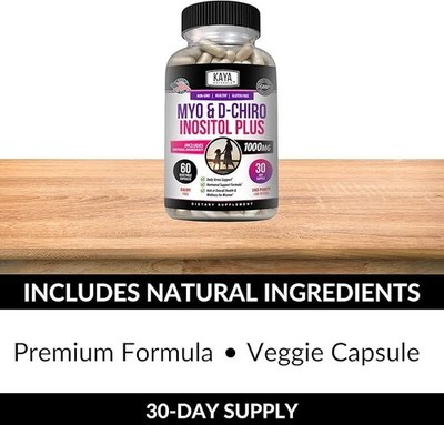 Kaya Naturals Myo & D-Chiro Inositol Plus | Suplemento PCOS | Suplementos de est
