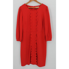 Boden Alexandra Ponte Dress Modest Eyelet Midi Career Holiday Church Red - 14R