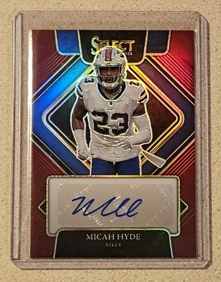 Micah Hyde 2021 Panini Select SP Maroon Prizm Autograph #d /75 - Bills  