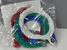 NATUS Reusable Button Snap Lead Cable Bundle 4 Snaps 4 Colors 3m L 