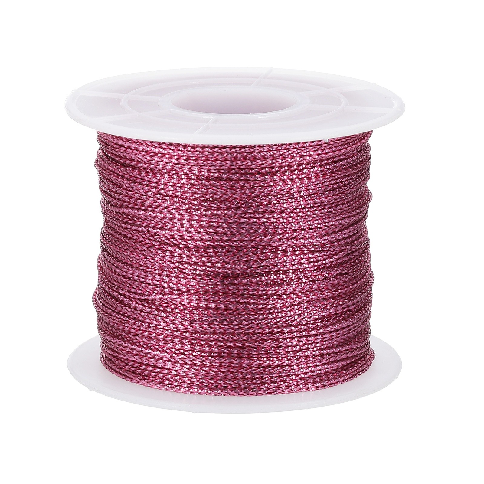 Para 1 mm x 109 Yard Cordón Metálico de Purpurina Rosa para Regalo