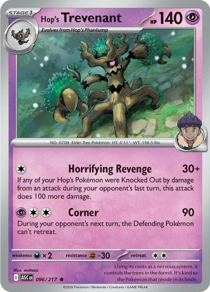 Hop's Trevenant - 096/217 - Holo Rare NM Ascended Heroes