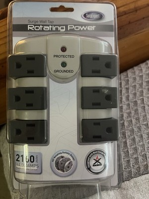 SurgeExpert Surge Protector - 6 Rotating Outlets 2160 Joules BRAND NEW
