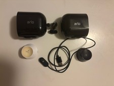 Two Arlo Pro 3 2k Wireless Security Cameras With Charger and Mounts