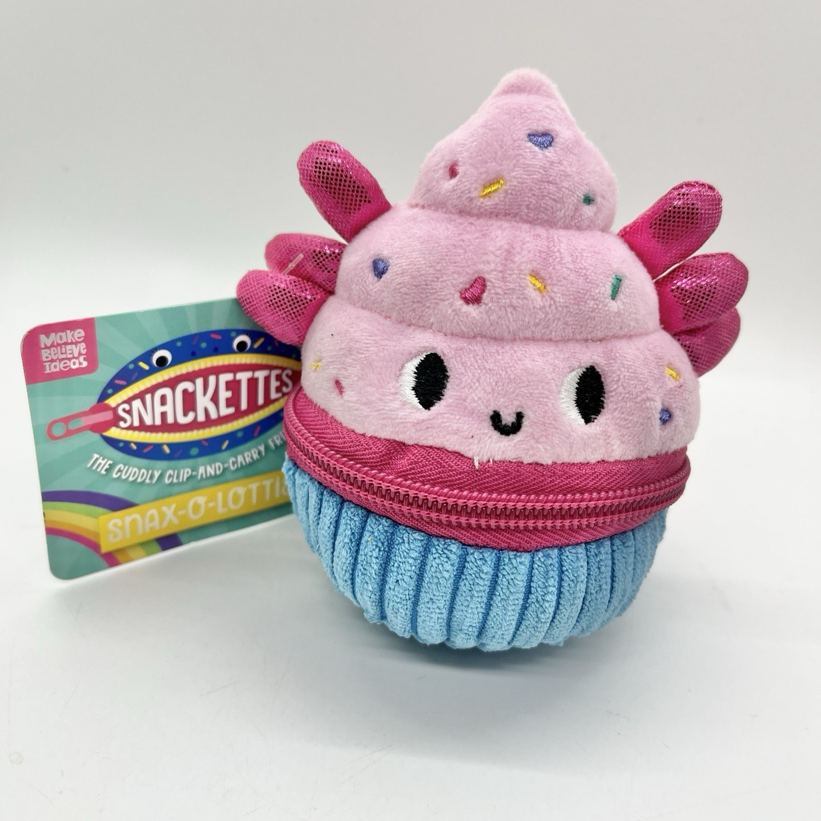 Snackettes " Snax-O-Lottie " The Cuddly Clip And Carry Friends Plush Zipper NWT 