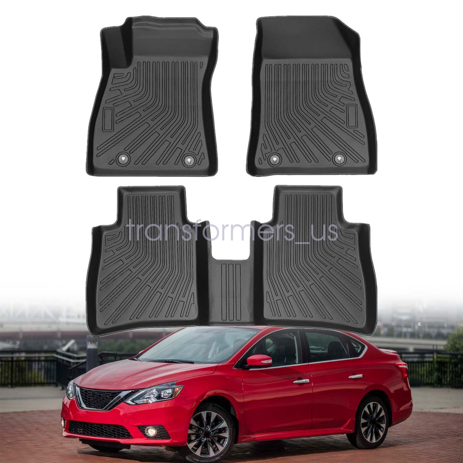 TPE 3D Model Floor Mats Liners 3PCS For 2014-2019 Nissan Sentra All-Weather NEW