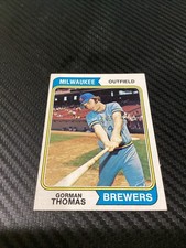 1974 Topps #288 Gorman Thomas RC EX-NM Rookie Milwaukee Brewers Baseball Card. rookie card picture