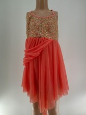 Dance Costume XL Child Peach Art Stone 26051 Ballet 1Sequin Dress