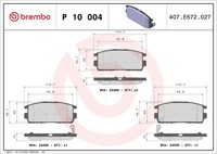 Brembo P 10 004 Bremsbelagsatz, Scheibenbremse For Chevrolet Chevrolet (Sgm) DAE