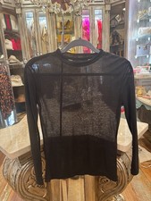 New, Black, Semi Sheer, Unisex, Balenciaga Long Sleeve Shirt