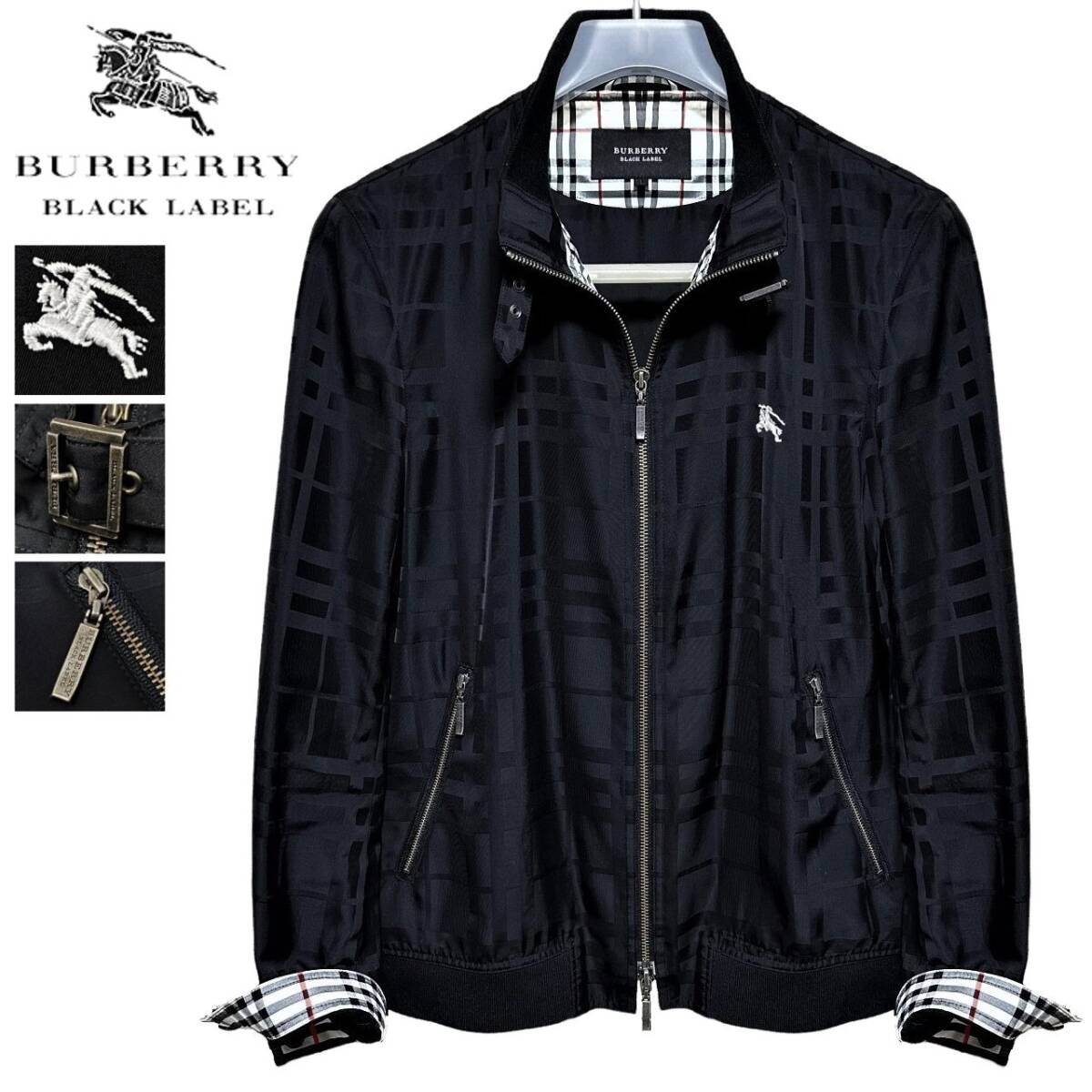 BLACK LABEL Burberry Big Horse Embroidery Shadow Nova Check Nylon Blouson Blac