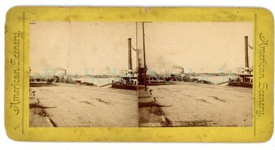 St Louis MO - LEVEE AND BRIDGE - American Scenery Stereoview