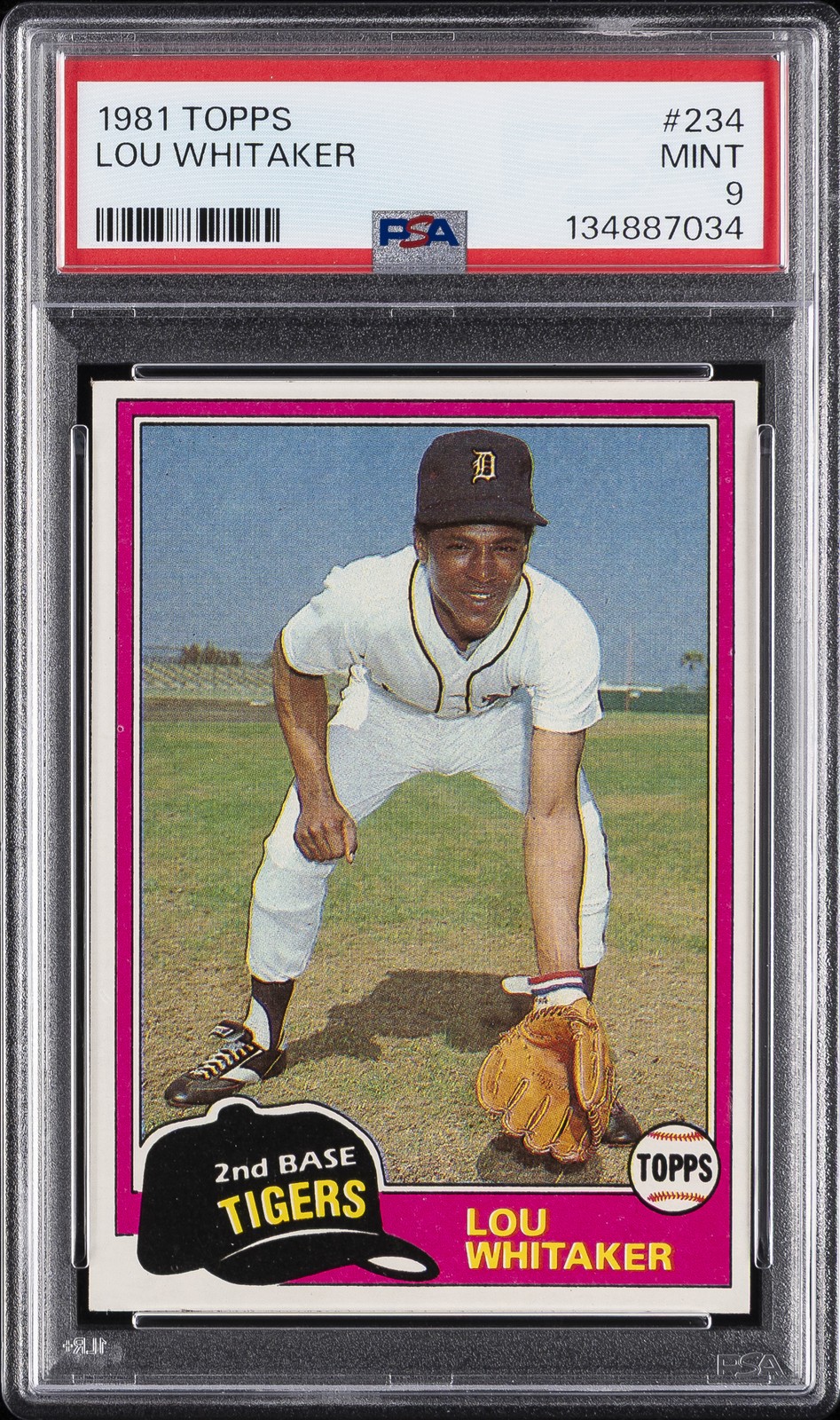 1981 TOPPS #234 LOU WHITAKER PSA 9