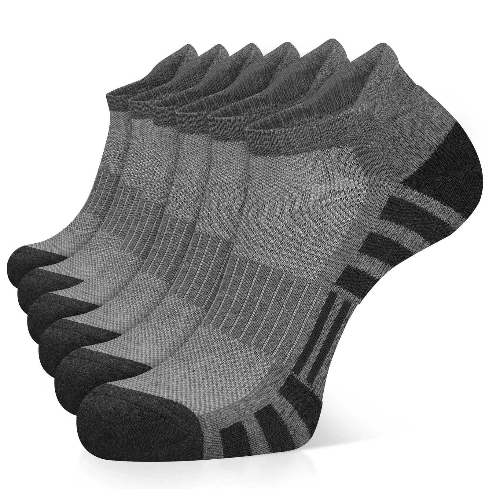 6 Pairs Mens Womens Cushioned Breathable Low Cut Tab Athletic Ankle Socks