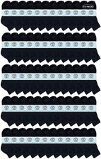 72PK Wholesale Bulk Kids Mid Ankle Socks, Cotton Athletic Ankle Socks 4-6 Black