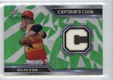 2021 Chrome Captain's Cloth Relics Green Refractor 24/99 Nolan Ryan HOF 13c7