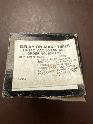 ICM Controls ICM102B Delay On Make Timer 0.03-10 Minute Adjustable Time Delay