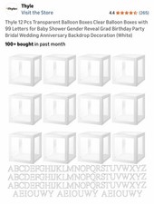 12 Pcs Baby Boxes with Letters for Baby Shower Gender Reveal Balloon Box