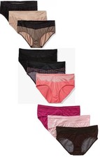 Lot Of 9, Warners No Muffin Top Hipsters With Lace, Size 6/Medium, NWT