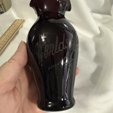 1934 Chicago Worlds Fair Dark Red Stunning Vase With Martha Engraved