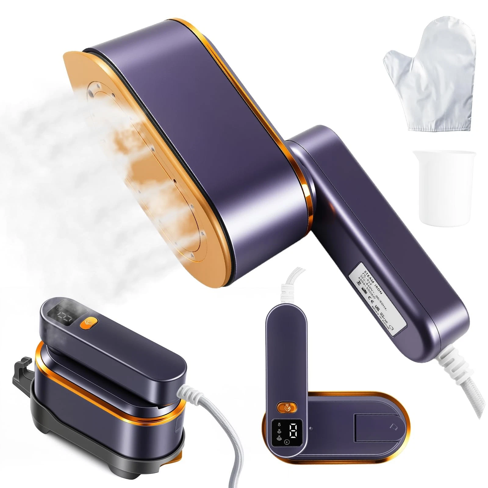 Portable Travel Steamer for Clothes, 1200W Powerful 2 In 1 Steamer & Iron,10s...